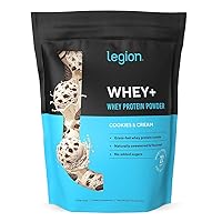 LEGION Whey+ Whey Isolate Protein Powder from Grass Fed Cows - Low Carb, Low Calorie, Non-GMO, Lactose Free, Gluten Free, Sugar Free, All Natural Whey Protein Isolate, 5 Pounds (Cookies & Cream)