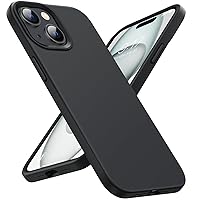 Designed for iPhone 15 Case, Silicone Phone Case [Military Grade Drop Protection] [Anti-Scratch Microfiber Lining] Silicone Ultra Slim Cover Shockproof Phone Cases 6.1 inch, Black
