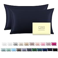 Silk Pillowcase for Hair and Skin,Soft,Breathable and Sliky 100% Standard Size Pillow Cases Set of 2,Both Sides Natural Mulberry Silk Pillowcases with Hidden Zipper(Standard Size 20