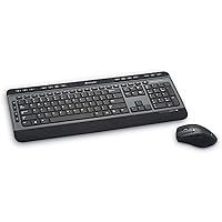 Wireless Multimedia Keyboard and 6-Button Mouse Combo - Black