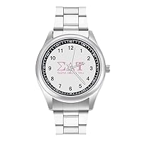 Sigma Delta Tau Custom Watch Stainless Steel Wristwatch with Easy Read Dial for Women Men Fashion Gift
