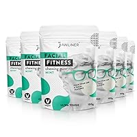 JAWLINER Fitness Chewing Gum (12 months pack) Jawline Gum - Sugar Free Gum - Mint Gum - Double Chin Reducer - Jawline Exerciser For Mewing And Shapen The Jaw - 15x Harder Than Regular Gum