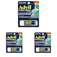 Advil Liqui-Gels minis Pain Reliever and Fever Reducer, Pain Medicine for Adults with Ibuprofen 200mg for Pain Relief - 8 Liquid Filled Capsules (Pack of 3)