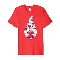Funny Valentines Day Gnome Holding Heart Matching Couples Premium T-Shirt
