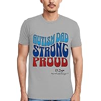 Autism Dad Strong Proud Sueded T-Shirt - Autism Awareness Apparel - Present Ideas for Men