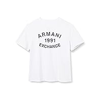 A｜X ARMANI EXCHANGE Women's Cotton Jersey Logo 1991 Crew Neck Fitted Tee