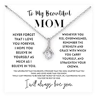 Dearest Mom Necklace Gift For Her Birthday, Alluring Beauty Necklace With Lovely Message Card Gifts For Mom For Mother's Day, Gifts For Mom From Daughter Son With Amazing Gift Box