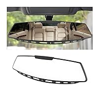 8sanlione Car Rearview Mirrors, Interior Clip-on Panoramic Rear View Mirror for Car, Wide Viewing Range, 12 inch HD Universal Use for Cars, SUVs, Trucks, Vehicles (White)
