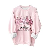 Christmas sweatshirts womens fashion oversized cute tops crewneck pullover fleece long sleeve shirts fall outfits 2023