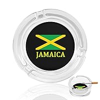 Jamaican Flag Cigarettes Smokers Glass Ashtrays Ash Tray For Home Office Tabletop Desk Decoration