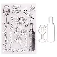 Elegant Wine Rose Clear Stamps for Card Making Decoration and DIY Scrapbooking Silicone Stamps for Handmade Crafts Handmade Clear Stamps