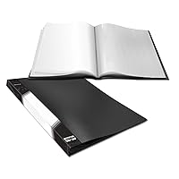 Presentation Book 40 Clear Pockets Sleeves Protectors Art Portfolio Clear Book for Artwork, Report Sheet, Letter (16.5x12.1inch)