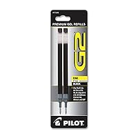 Pilot, G2 Gel Ink Refills, Fine Point 0.7 mm, Black, Pack of 2