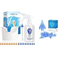 Ear Wax Removal Kit, Ear Cleaning Kit Includes Ear Bottle, Ear Wash Basin & 32 Reusable Tips- Safe, Effective & Easy to Use Ear Irrigation Kit, w/Rigid Wand & Flex Wand- for Self & Family Use