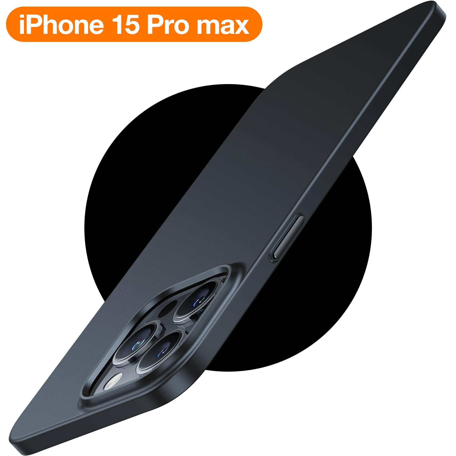 TORRAS Magnetic Slim-Fit Designed for iPhone 15 Pro Max Case, Ultra-Thin 15 ProMax Phone Case Compatible with MagSafe, Lightweight Anti-Scratch Matte Hard Cover 15 Pro Max 6.7 inch OriginFit, Black