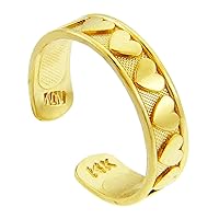 Classy Heart Yellow Gold Toe Ring - Gold Purity:: 10K