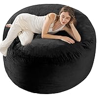 Large Bean Bag Chair for Adults/Kids with Filling, 3 ft Memory Foam Bean Bag Chairs with Filler Included, Ultra Soft Dutch Velvet Fabric, Bean Bag for Living Room - 3 Foot,Black