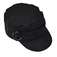 Wool Blend Military Style Unstructured Army Cap with Ring Black