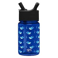 Simple Modern Kids Water Bottle Plastic BPA-Free Tritan Cup with Leak Proof Straw Lid | Reusable and Durable for Toddlers, Boys, Girls | Summit Collection | 12oz, Shark Bite