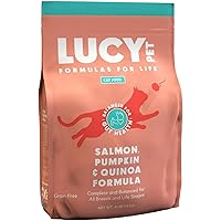 Lucy Pet Products Formulas for Life - Sensitive Stomach & Skin Dry Cat Food, All Breeds & Life Stages - Salmon, Pumpkin, & Quinoa, 4 LB Bag