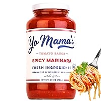 Yo Mama's Foods Keto SPICY Marinara Pasta Sauce - Pack of (1) - No Sugar Added, Low Carb, Low Sodium, Gluten Free, Paleo Friendly, and Made with Whole, Non-GMO Tomatoes.