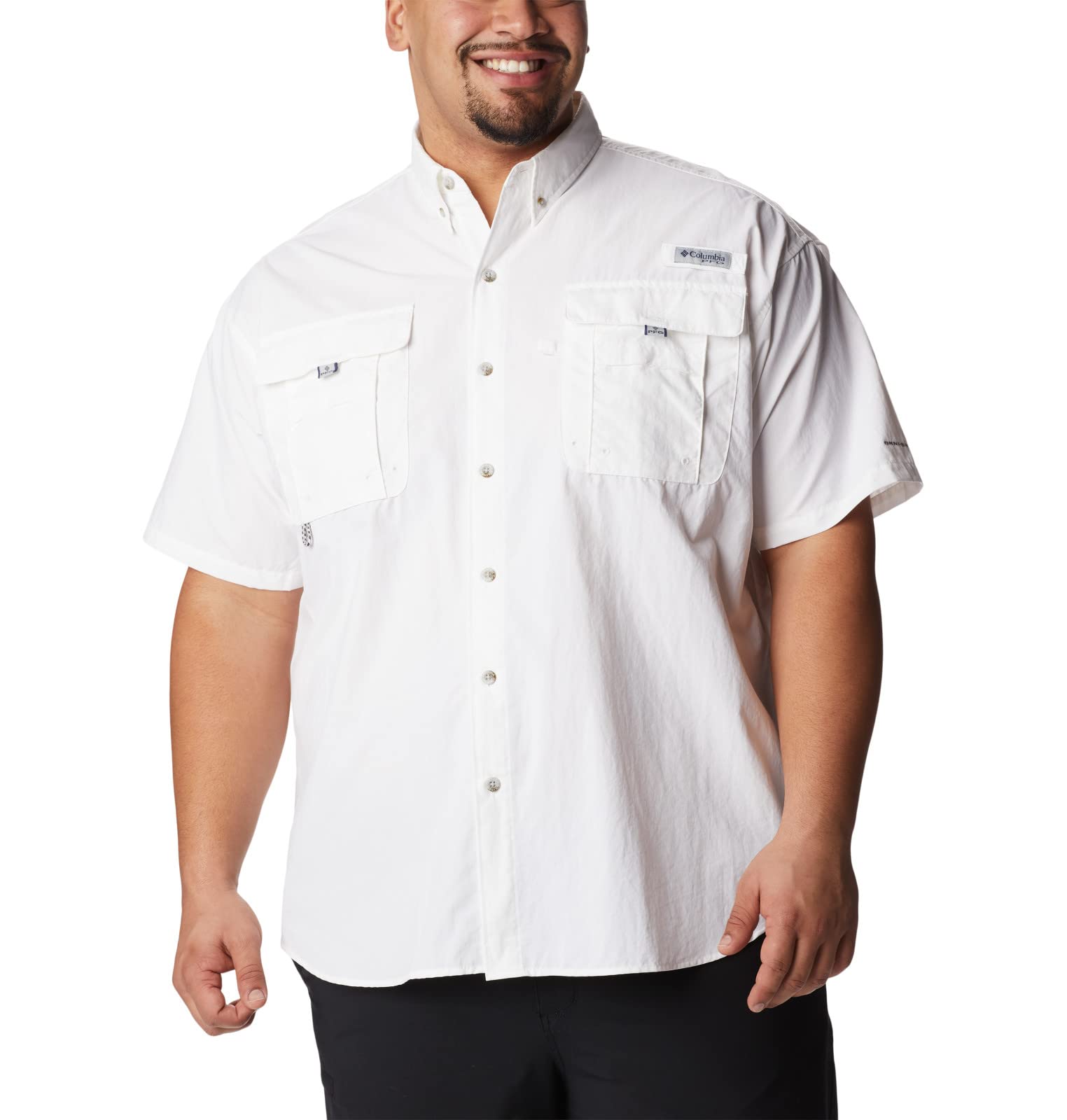 Columbia Men's Bahama II UPF 30 Short Sleeve PFG Fishing Shirt, White, Medium