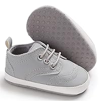 LAFEGEN Baby Boys Girls Classic PU Leather Loafers Soft Sole Oxford Dress Shoes First Walking Flat Moccasins Casual Sneaker