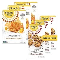 Simple Mills Almond Flour Crackers and Cookies Bundle (3 Boxes Each) - Gluten Free, Healthy Snacks