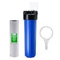 iSpring WGB12B 1-Stage Whole House Water Filtration System w/ 20” x 4.5” Carbon Block Filter - Reduces up to 99% Chlorine