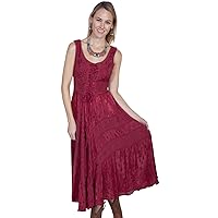 Scully Ash Grey Full Length Lace-Up Front Womens Sleeveless Dress HC118