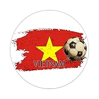 Personalized Vietnam Football Laptop Stickers 50 Pieces National Pride Vinyl Stickers Sports Fan Durable Round Decal Pack Decals for Laptop Waterbottle Moto Bicycle Skateboard 4inch