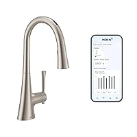 9126EVSRS Kurv Smart Faucet Touchless Pull Down Sprayer Kitchen Faucet with Voice Control and Power Boost, Spot Resist Stainless