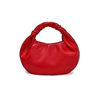 Mini Hobo Tote Bags for Women Soft Leather Clutch Purses for Women Cloud-Shaped Top Handle Bags