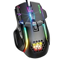 Gaming Mouse USB Mice with 12 RGB Backlit, 12800 DPI Adjustable, 10 Programmable Buttons