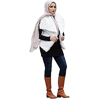 Verona Womens Solid Faux Fur Vest, White, XX-Large