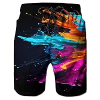 Idgreatim Men's Swimming Trunks, Summer Swimming Shorts, 3D Print Graphic Beach Surf Board Shorts