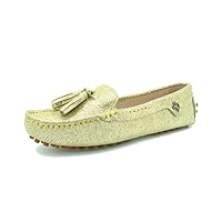 TDA Womens Tassel Leather Slip On Driving Walking Trail Running Loafers Boat Shoes Multi Colored