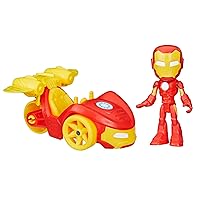 Spidey and His Amazing Friends Iron Racer Set, Action Figure with Vehicle and Accessory, Marvel Preschool Super Hero Toys
