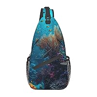 Sea Life Sling Bag Lightweight Crossbody Bag Shoulder Bag Chest Bag Travel Backpack for Women Men