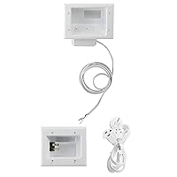 DATA COMM Electronics In-Wall Cable Management Kit: Advanced TV Cable Hider Wall Kit-Complete Low Voltage Cord Hider For Sleek Wall-Mounted TV Setup - DIY Cable Organizer, Kit Duplex Power Solution