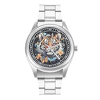 Butterfly & Tiger Watch Fashion Simple Wrist Watch Analog Quartz Unisex Watch for Father