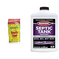 GREEN PIGGREEN PIG 52 Live Tank Treatment Aids in The Breakdown of Septic Waste to Prevent Backups & Roebic K-37-Q Septic Tank Treatment Removes Clogs, 32 Fl OzRoebic