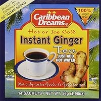 Caribbean Dreams Instant Ginger Tea Un-Sweetened 14 Sachets (pack of 3)