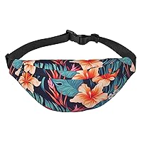 Hawaii Tropical Flower Fanny Pack for Men Women Crossbody Bags Fashion Waist Bag Chest Bag Adjustable Belt Bag