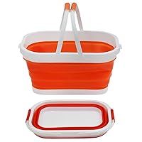 Gaorui Collapsible Laundry Basket Foldable Pop Up Storage Container Organizer Portable Washing Tub for Toys Fruits Vegetables Orange