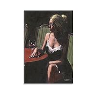 Fabian Perez Art, Drinking Wine, Romantic Art, Painting Art Posters Poster Decorative Painting Canvas Wall Art Living Room Posters Bedroom Painting 12x18inch(30x45cm)