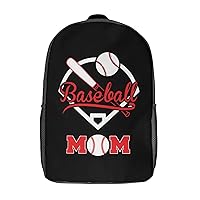 Baseball Mom 17 Inches Travel Backpacks Funny Shoulder Bag Lightweight Daypack