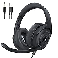 EKSA E4 AirComfy Headsets with Microphone Noise Cancelling, Over-Ear PC Headphones, Crystal Clear Surround Sound 263g Ultra Lightweight 3.5mm Wired Computer Headset for Laptop/PS4/PS5/Xbox/Switch