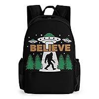 Bigfoot UFO Aliens Believe Sasquatch Laptop Backpack for Men Women Shoulder Bag Business Work Bag Travel Casual Daypacks