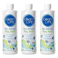 No-Rinse Body Bath, 16 fl oz - Leaves Skin Clean, Refreshed and Odor-Free, Rinse-Free Formula (Pack of 3) - Makes 16 Complete Baths Per Bottle